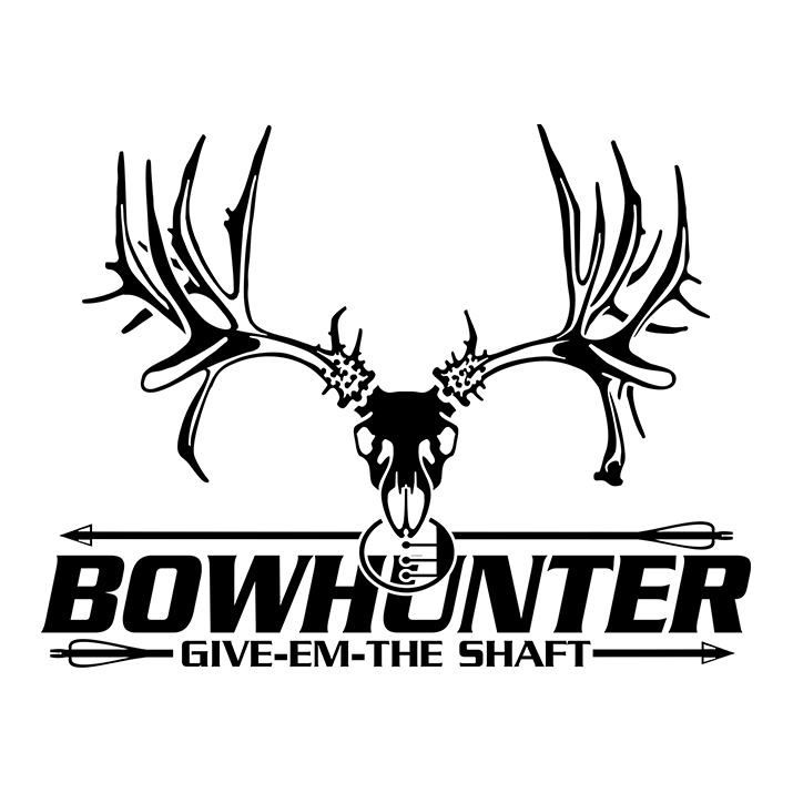 Bowhunter Give Em The Shaft Mule Deer Skull Window Decal