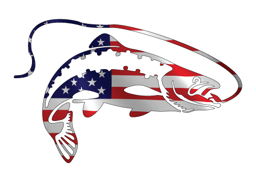 Patriotic Trout Fishing decal